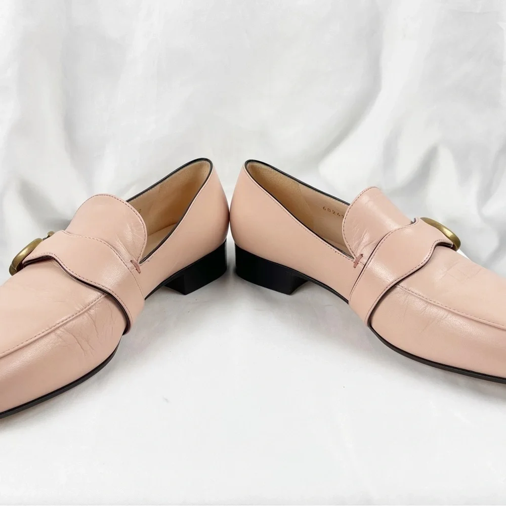 Gucci Marmont GG Double G Logo Loafers Pink EU 36.5 Leather